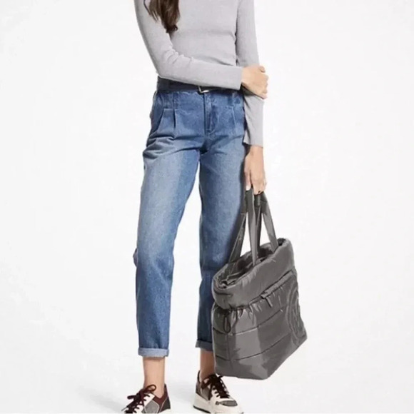 Michael kors Rae large heather gray nylon quilted  drawstring tote bag - Picture 14 of 14